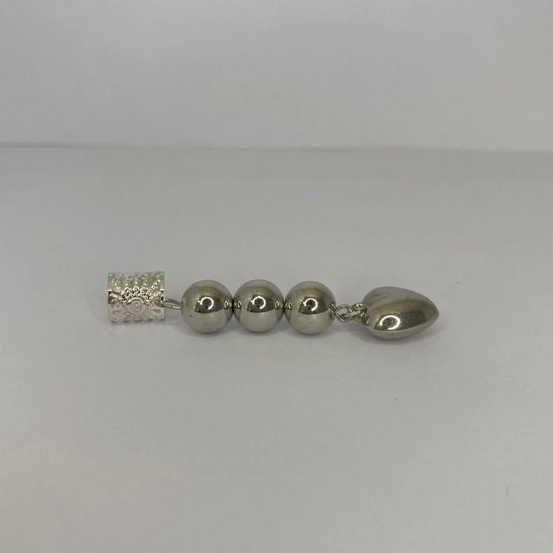5 bagues tresses locks pendantes ronds et coeur argent - Image 3