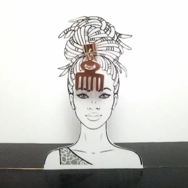 Bague pour tresse Adinkra Duafe - My Afro Touch - Image 3