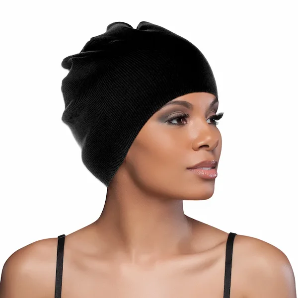 Bonnet doublé en Satin Soc Noir - Evolve - Image 2