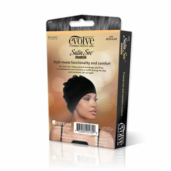Bonnet doublé en Satin Soc Noir - Evolve - Image 5