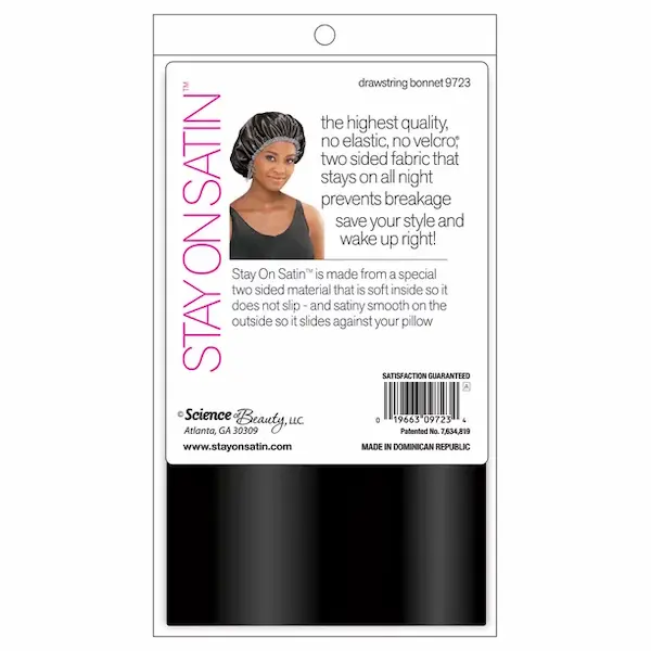 Stay On Satin Bonnet Nuit Rond avec attaches - Image 3