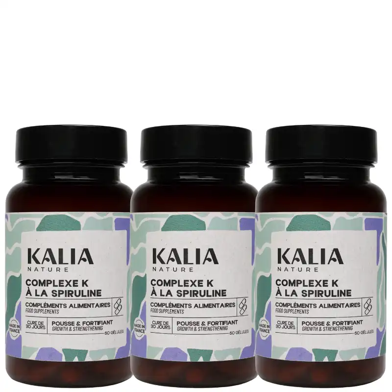 Cure 3 mois Complément Alimentaire Spiruline Complexe K - Kalia Nature
