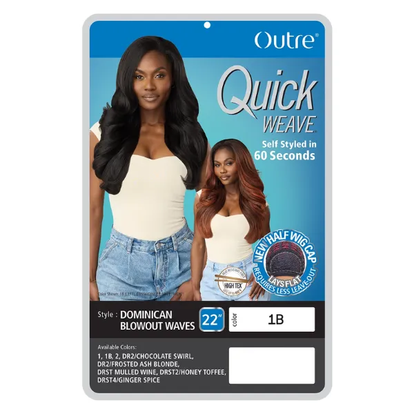 Perruque Demi-tête Yaki Longue Dominican Blowout Waves - Outré - Image 4