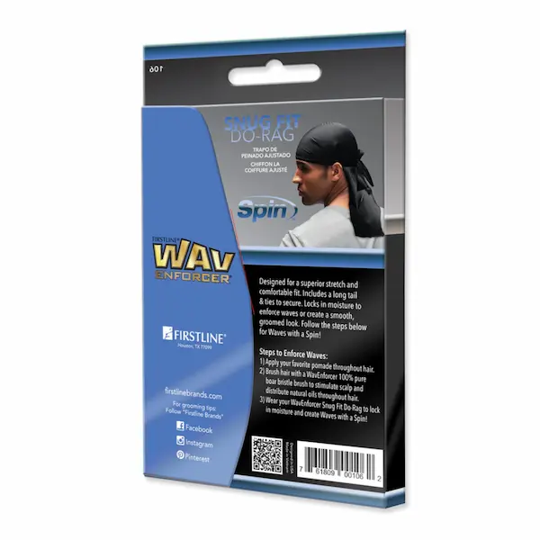 Durag Noir Étirable 106 Snug-fit Do-rag - Wavenforcer - Image 4