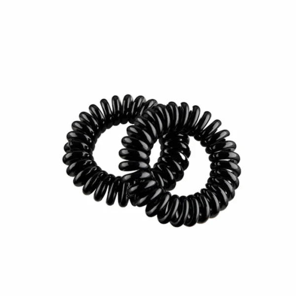 Lot de 2 Élastiques Cheveux à Spirale Noir