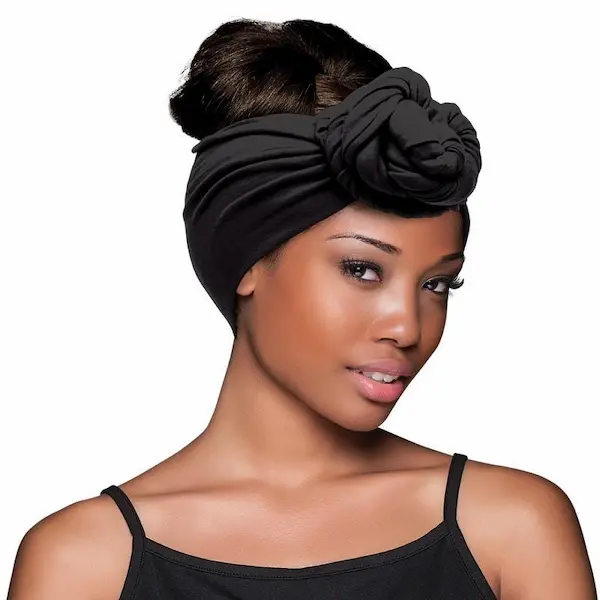 Foulard de tête Wrap Cheveux Noir - Evolve - Image 2