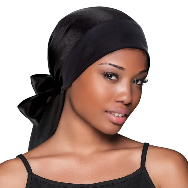 Foulard Satin Edge Wrap Scarf Noir - Evolve