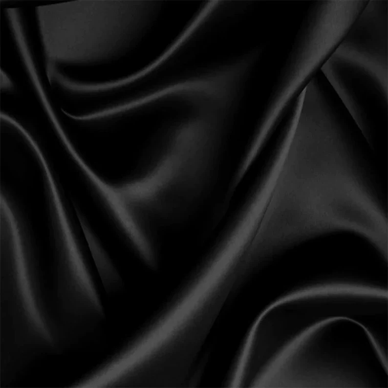 Foulard Satin Edge Wrap Scarf Noir - Evolve - Image 2