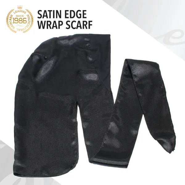 Foulard Satin Edge Wrap Scarf Noir - Evolve - Image 4
