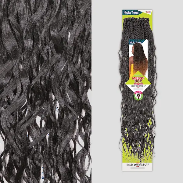 Crochet Braids Gris 24 pouces Messy - Janet Collection - Image 6