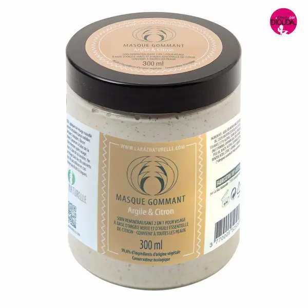 Masque Gommant Visage Argile et Citron BIO 2 en 1 - La Kaz Naturelle - Image 2