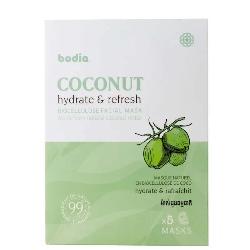 Masque Visage Bio-cellulose à l'eau de coco (1 unité) - Bodia - Image 5