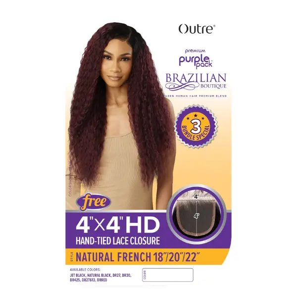 Tissage Long Natural French 3pcs + Closure HD 4X4 - Outré - Image 5