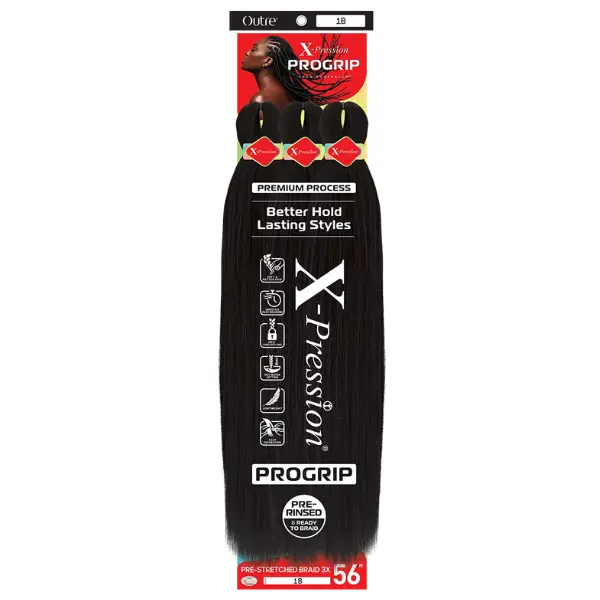 Mèches X-Pression pour Tresses Pre-Stretched ProGrip 56" 3X - Outré - Image 2