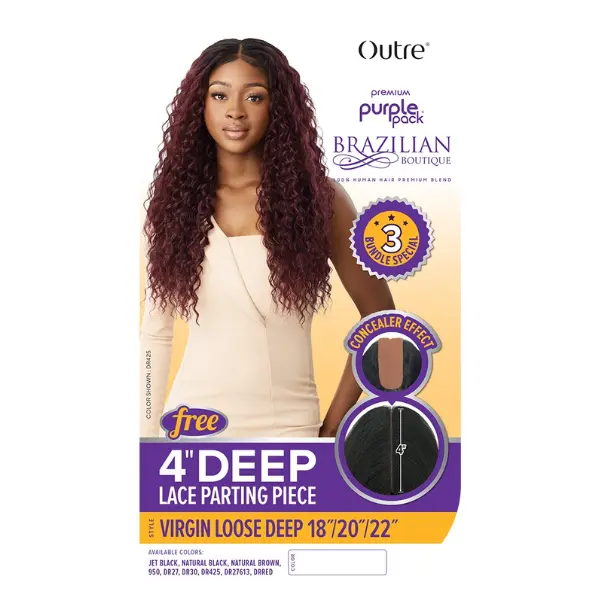 Pack Tissage avec Closure Virgin Loose Deep 22' - Outré - Image 3