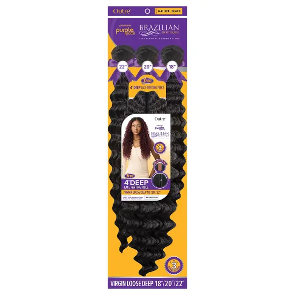 Pack Tissage avec Closure Virgin Loose Deep 22' - Outré - Image 4