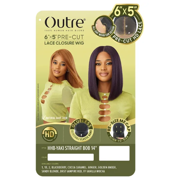 Perruque Closure 6x5 Pre-cut Bob Yaki Straight Bob - Outré - Image 6